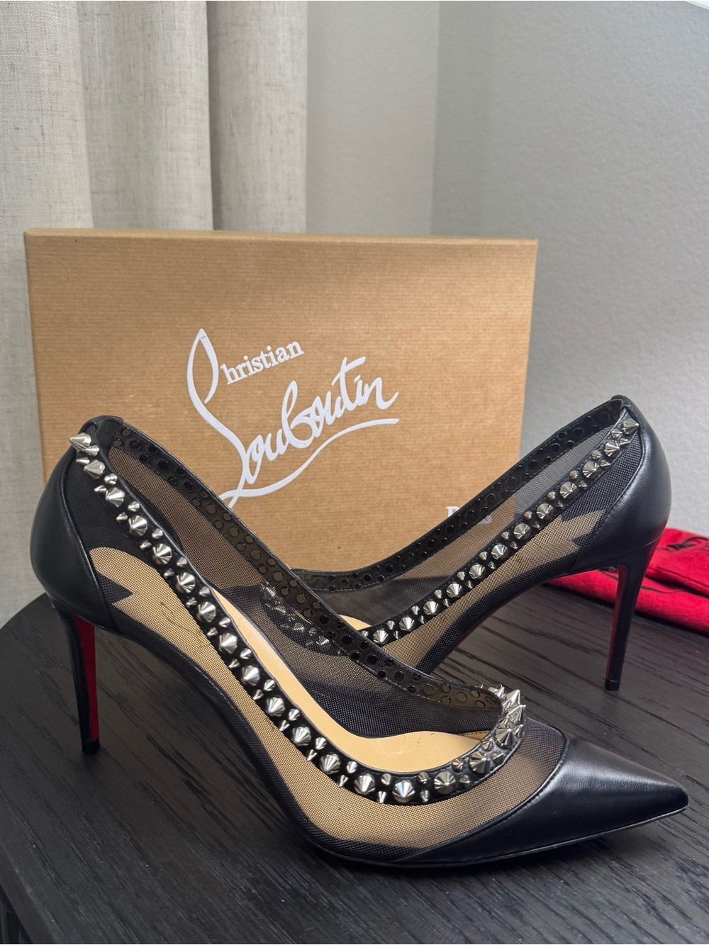 Christian Louboutin Galativi Spikes 85 Nappa Black 39.5